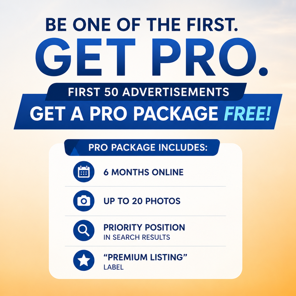 First 50 advertisements get a PRO package free