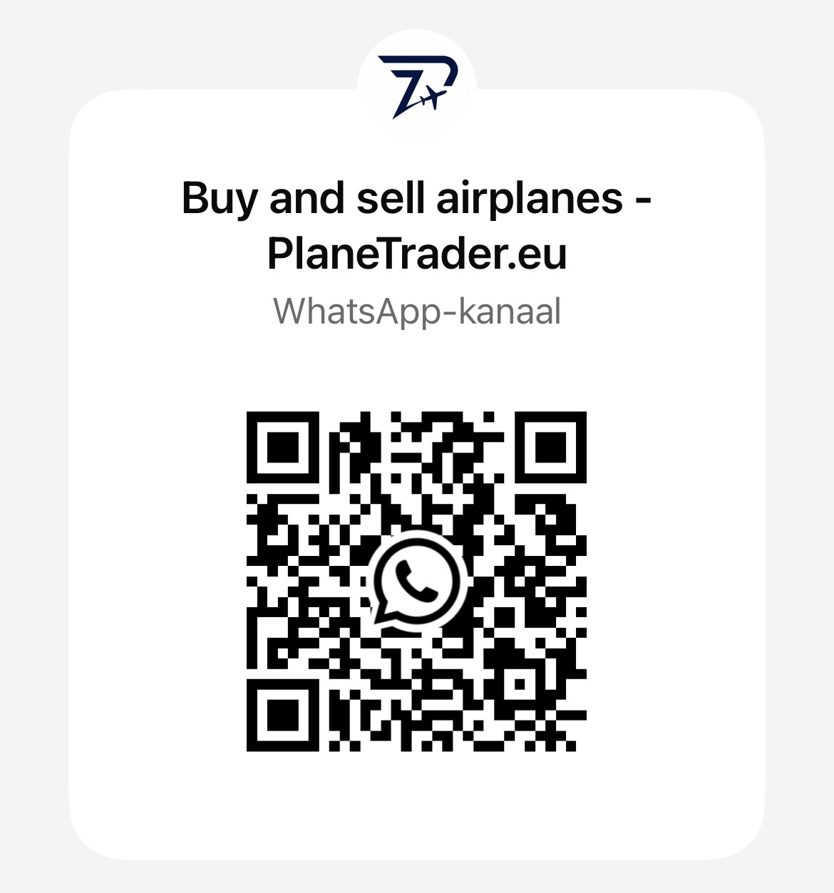 PlaneTrader WhatsApp QR code